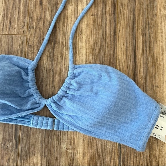 NWT Abercrombie & Fitch Terry Upside Down Halter Triangle Bikini Top - Picture 7 of 9